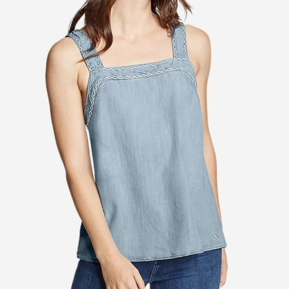 Eddie Bauer Women's 2X Squared Neck Sleeveless Top NWT